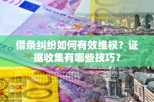 武汉借条纠纷如何有效维权？证据收集有哪些技巧？