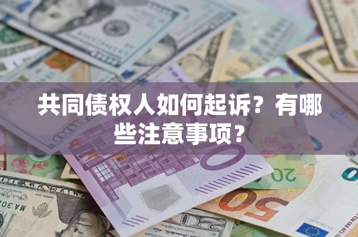 武汉共同债权人如何起诉？有哪些注意事项？
